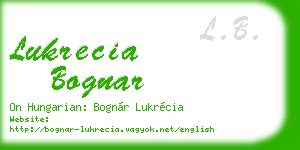 lukrecia bognar business card
