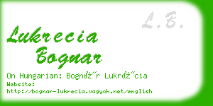 lukrecia bognar business card